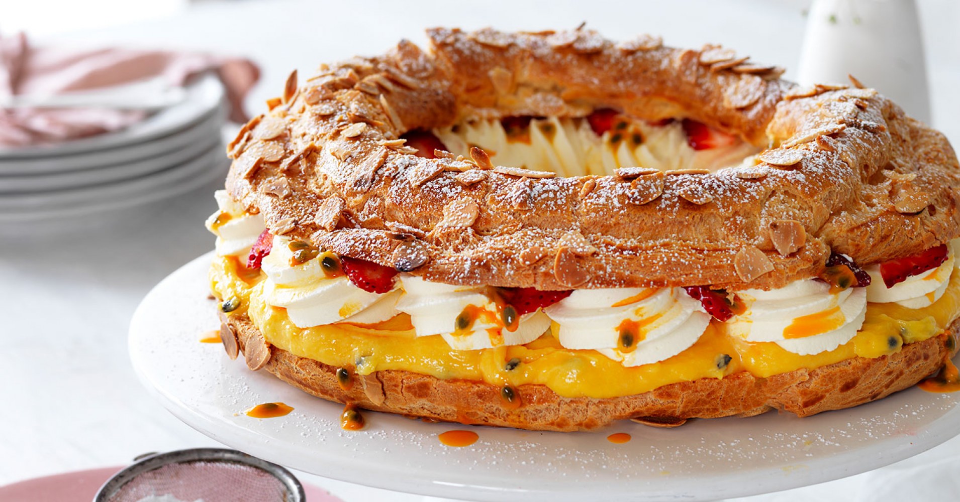 Paris Brest with Passionfruit Curd Recipe | myfoodbook